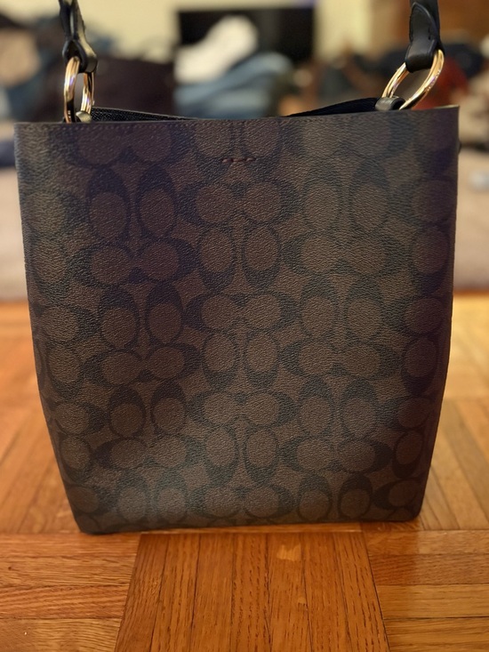 NWOT COACH Mollie Signature Bucket Bag in Black/Brown - Picture 2 of 6